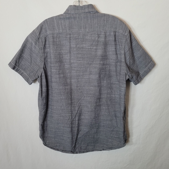 Woolrich Shirt Mens M Gray Short Sleeve Button Up Chest Pockets Cotton Casual - Picture 2 of 14